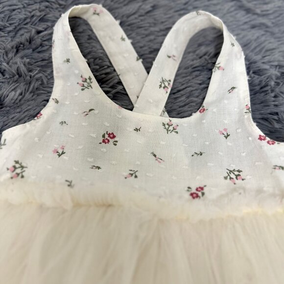 Cotton On Kids Girls Floral Tulle Dress – Cream/White - Picture 3 of 8